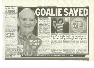 Scottish Daily Record Emphasizes the importance of having Medical Cover at matches.